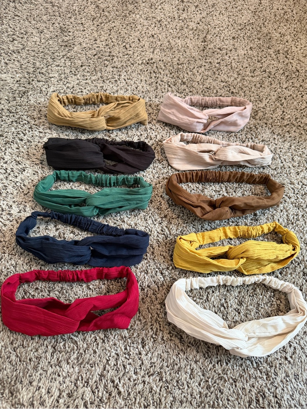 10 Pack Women’s Twist Knot Headbands – Multicolor Elastic Hair Bands